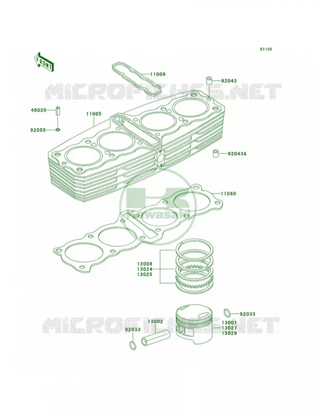 CylinderPistons Kawasaki MOTOS 1000 2002 Police 1000  KZ1000-P21