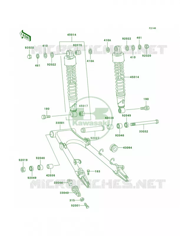 SwingarmShock Absorber Kawasaki MOTOS 1000 2002 Police 1000  KZ1000-P21