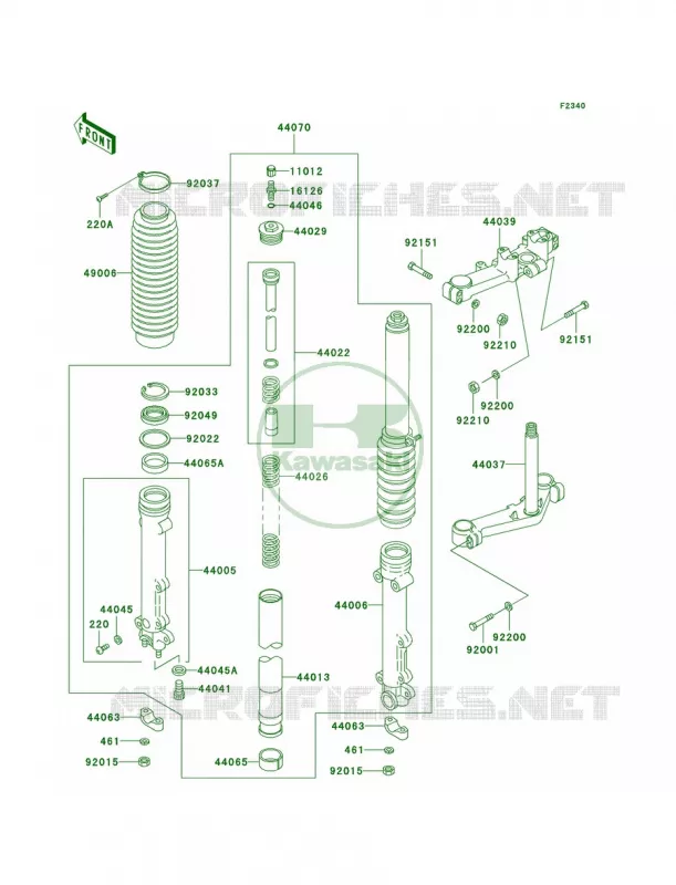 Front ForkP20 Kawasaki MOTOS 1000 2001 Police 1000  KZ1000-P20