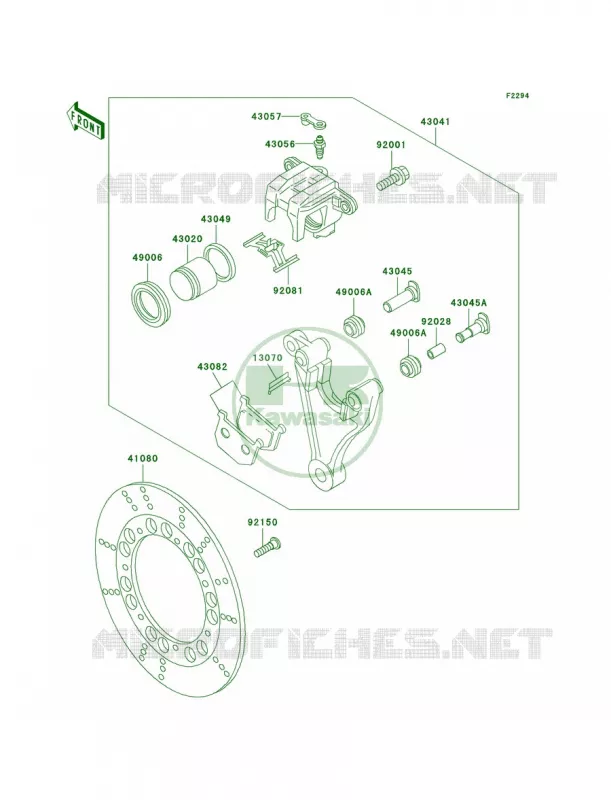 Rear BrakeP20 Kawasaki MOTOS 1000 2001 Police 1000  KZ1000-P20