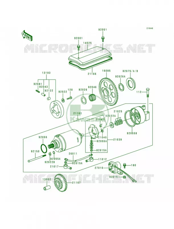 Starter Motor Kawasaki MOTOS 1000 1998 Police 1000  KZ1000-P17