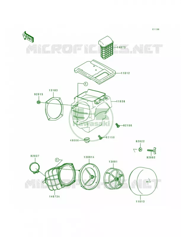 Air Cleaner Kawasaki MOTOS 250 1992 KDX250  KDX250-D2