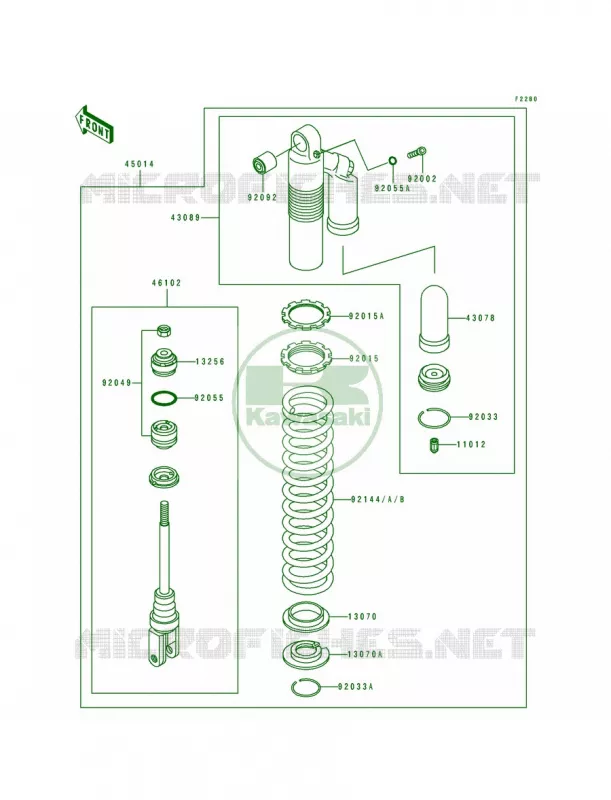 Shock Absorber Kawasaki MOTOS 250 1992 KDX250  KDX250-D2