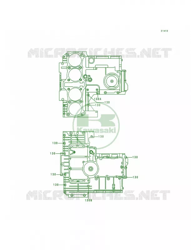 Crankcase Bolt Pattern Kawasaki MOTOS 1000 1996 Police 1000  KZ1000-P15