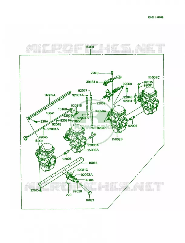 Carburetor Kawasaki MOTOS 1000 1995 Police 1000  KZ1000-P14