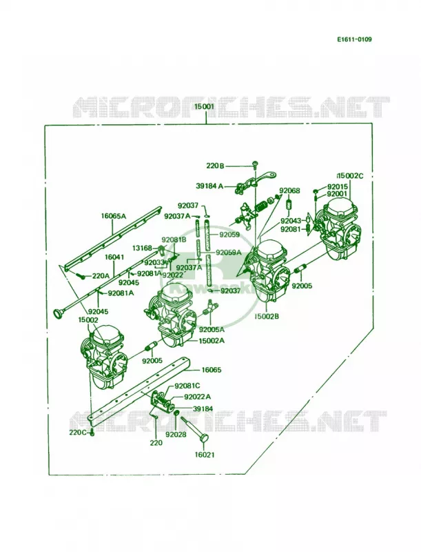 Carburetor Kawasaki MOTOS 1000 1993 Police 1000  KZ1000-P12