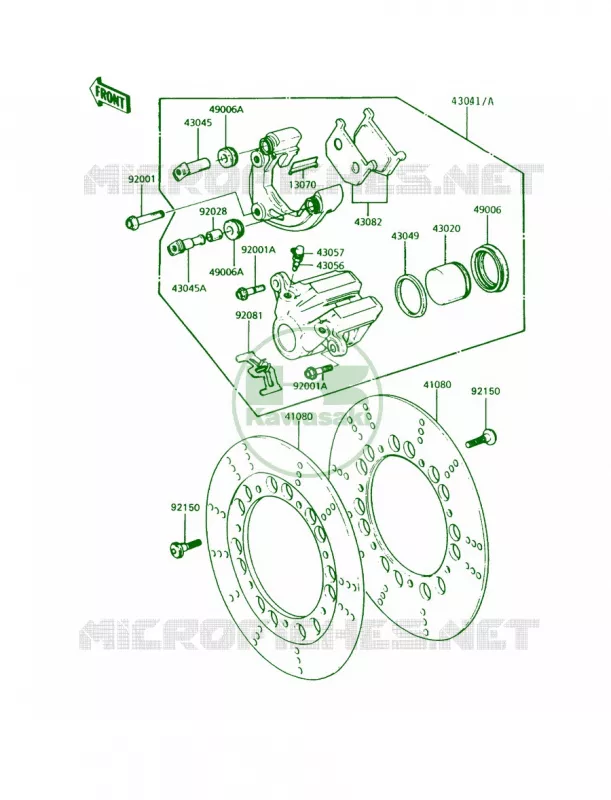 Front Brake Kawasaki MOTOS 1000 1991 Police 1000  KZ1000-P10