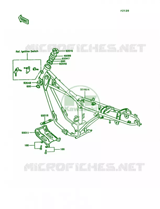 Frame Kawasaki MOTOS 100 1992 KE100  KE100-B11