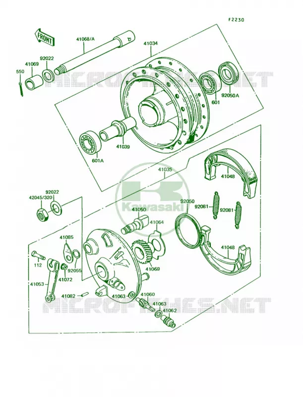 Front Hub Kawasaki MOTOS 100 1992 KE100  KE100-B11