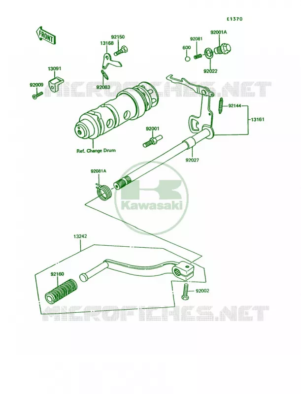 Gear Change Mechanism Kawasaki MOTOS 100 1992 KE100  KE100-B11