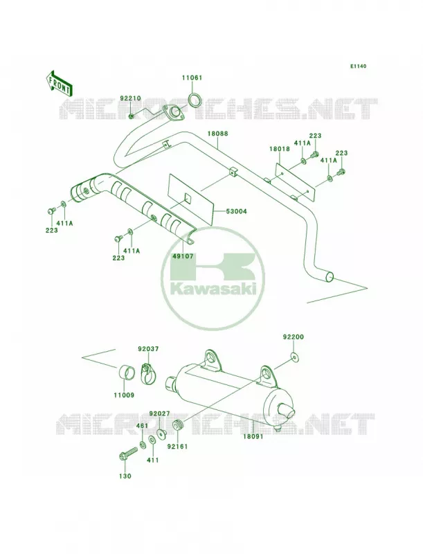 Mufflers Kawasaki QUAD 360 2013 Prairie 360 4x4  KVF360ADF