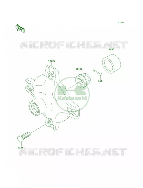 Rear Hub Kawasaki QUAD 360 2013 Prairie 360 4x4  KVF360ADF
