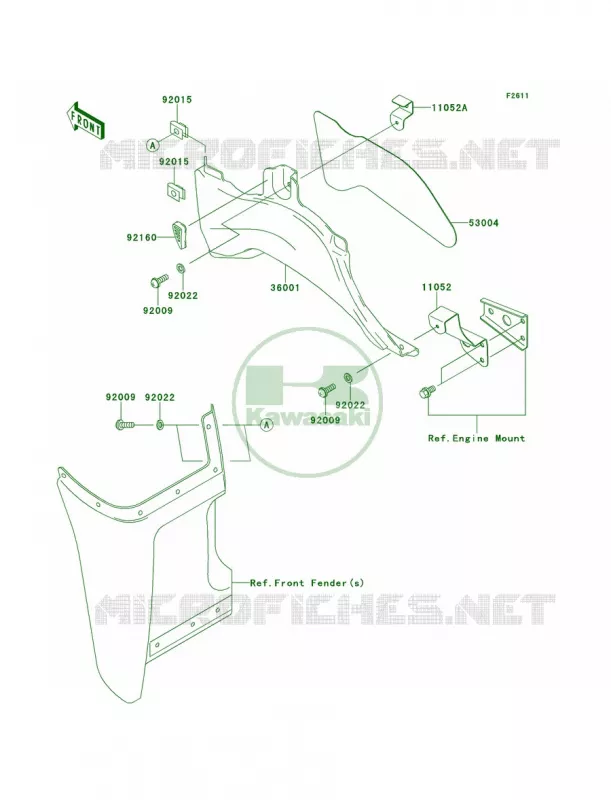 Side Covers Kawasaki QUAD 360 2013 Prairie 360 4x4  KVF360ADF