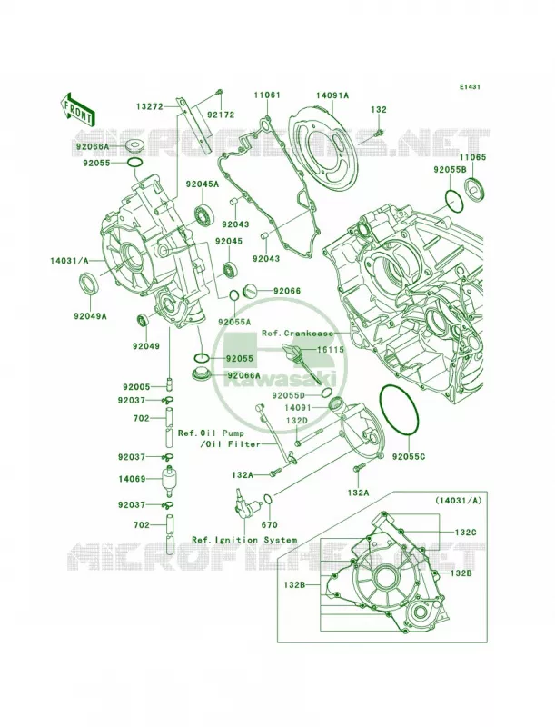 Engine Covers Kawasaki QUAD 650 2013 Brute Force 650 4x4i  KVF650FDF