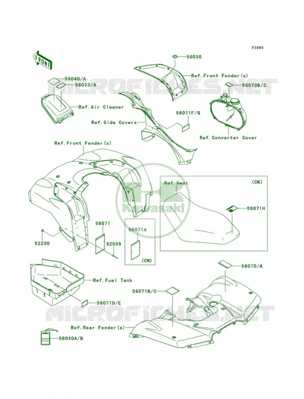 Labels Kawasaki QUAD 650 2013 Brute Force 650 4x4i  KVF650FDF