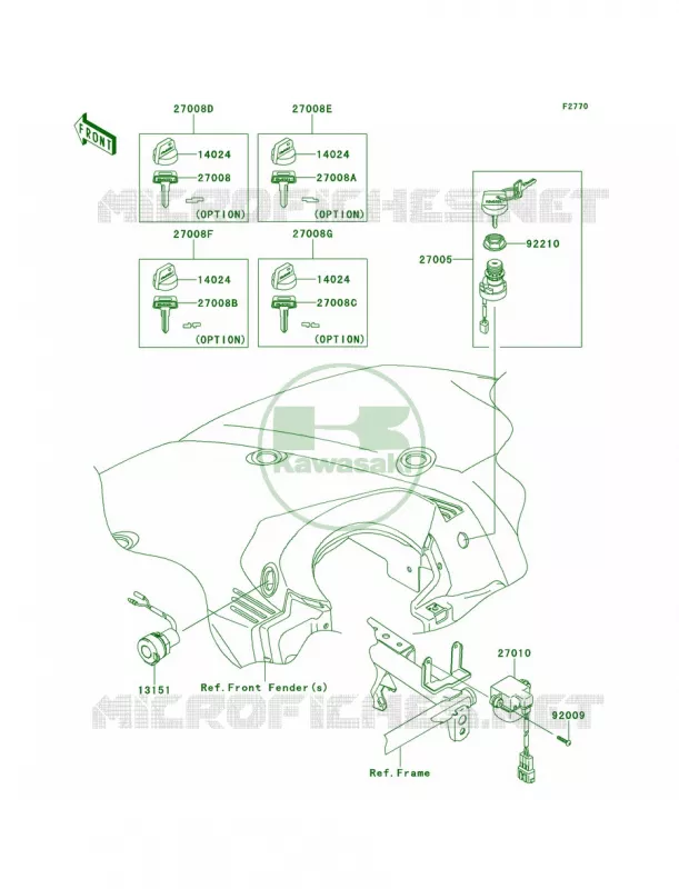 Ignition Switch Kawasaki QUAD 650 2013 Brute Force 650 4x4  KVF650DDF
