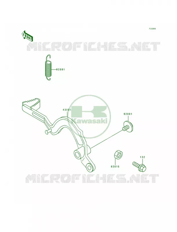 Brake Pedal Kawasaki MOTOS 200 1991 KDX200  KDX200-E3