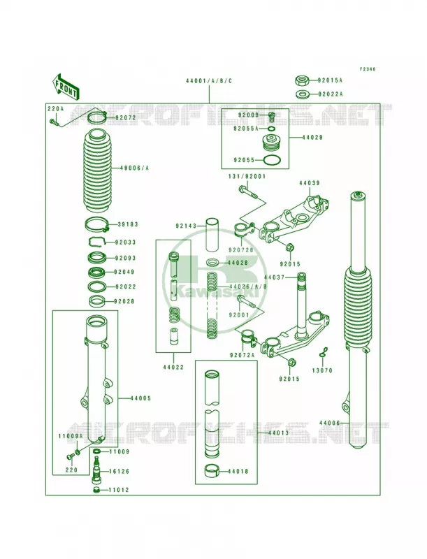 Front Fork Kawasaki MOTOS 200 1991 KDX200  KDX200-E3