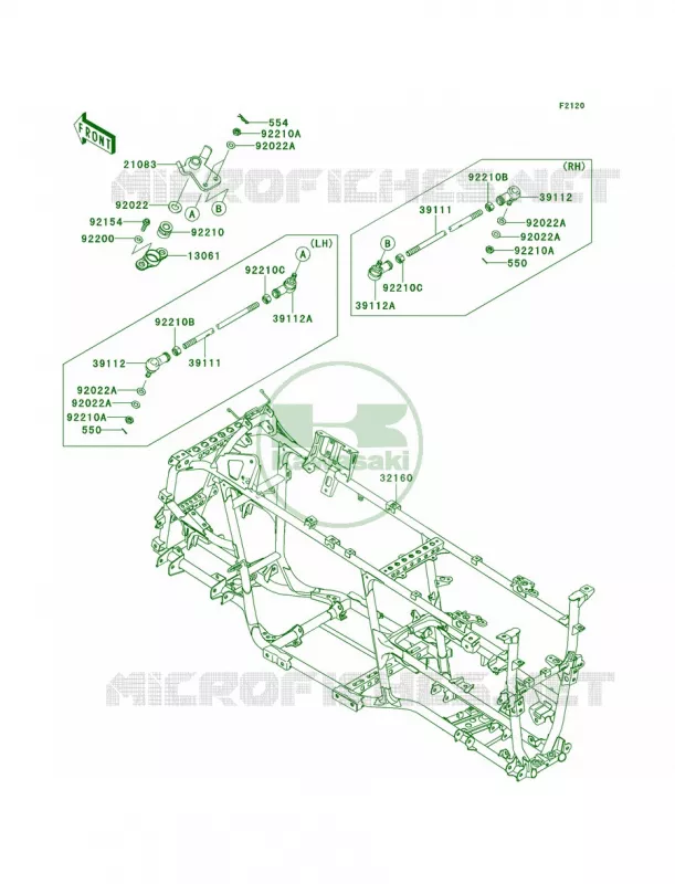 Frame Kawasaki QUAD 750 2012 Brute Force 750 4x4i EPS  KVF750JCS
