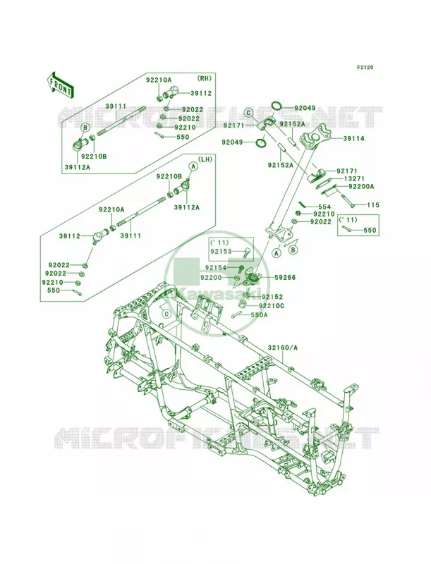 Frame Kawasaki QUAD 650 2012 Brute Force 650 4x4i  KVF650FCS