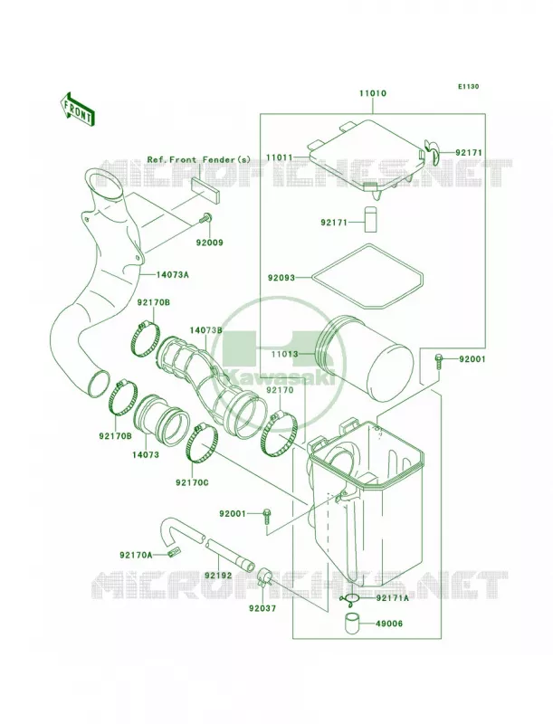 Air Cleaner Kawasaki QUAD 360 2012 Prairie 360 4x4  KVF360ACF