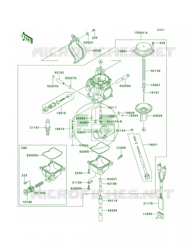 Carburetor Kawasaki QUAD 360 2012 Prairie 360 4x4  KVF360ACF