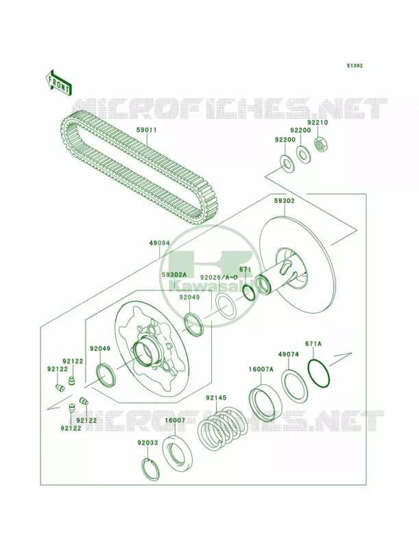 Driven ConverterDrive Belt Kawasaki QUAD 360 2012 Prairie 360 4x4  KVF360ACF