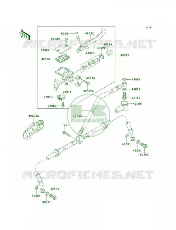 Front Master Cylinder Kawasaki QUAD 360 2012 Prairie 360 4x4  KVF360ACF