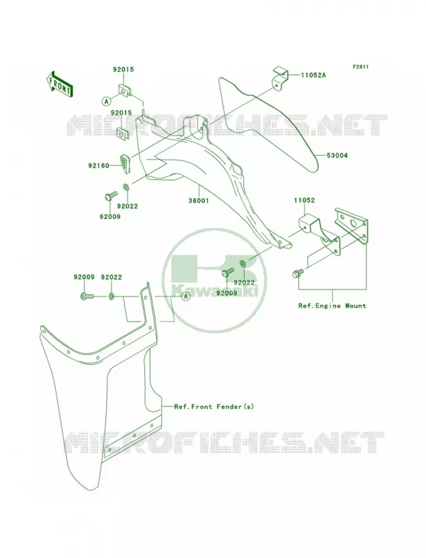 Side Covers Kawasaki QUAD 360 2012 Prairie 360 4x4  KVF360ACF