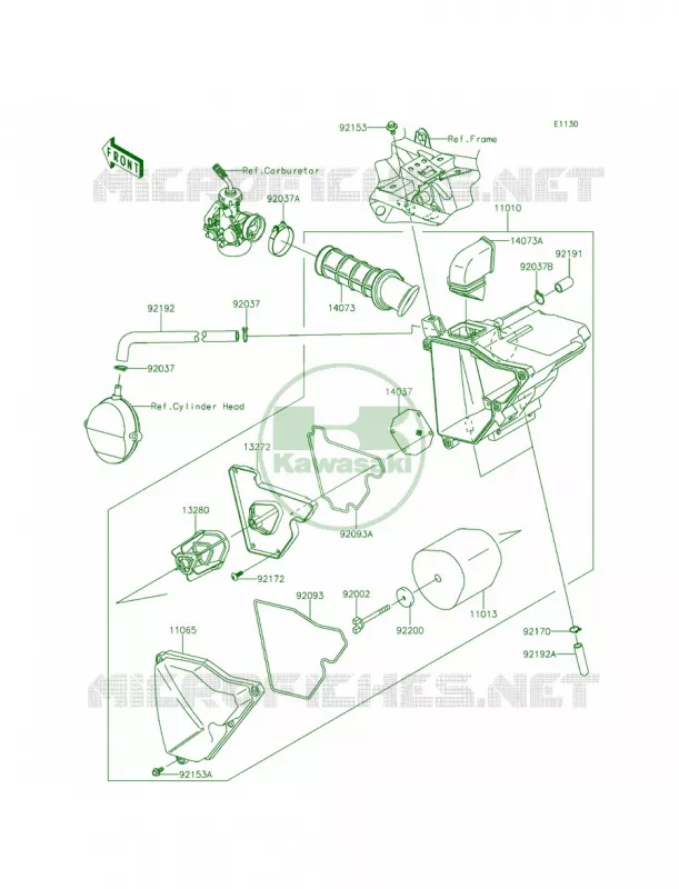 Air Cleaner Kawasaki MOTOS 140 2013 KLX140L  KLX140BDF