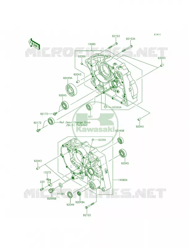 Crankcase Kawasaki MOTOS 140 2013 KLX140L  KLX140BDF