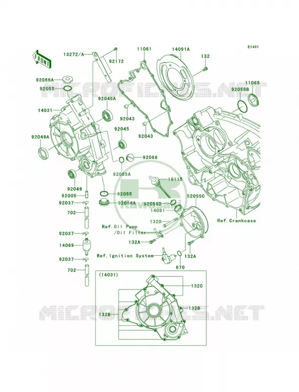 Engine Covers Kawasaki QUAD 650 2012 Brute Force 650 4x4  KVF650DCF