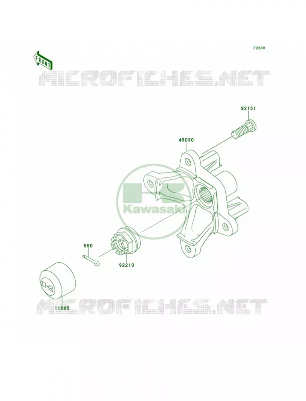 Front Hub Kawasaki QUAD 650 2012 Brute Force 650 4x4  KVF650DCF