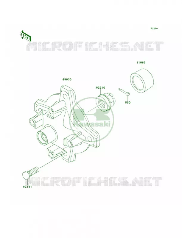 Front Hub Kawasaki QUAD 360 2011 Prairie 360 4X4  KVF360ABF