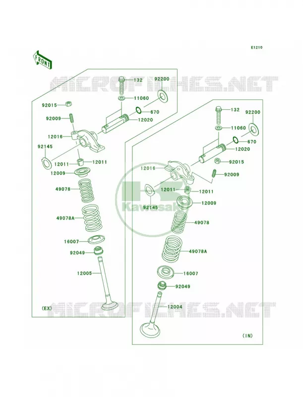 Valves Kawasaki QUAD 360 2011 Prairie 360 4X4  KVF360ABF