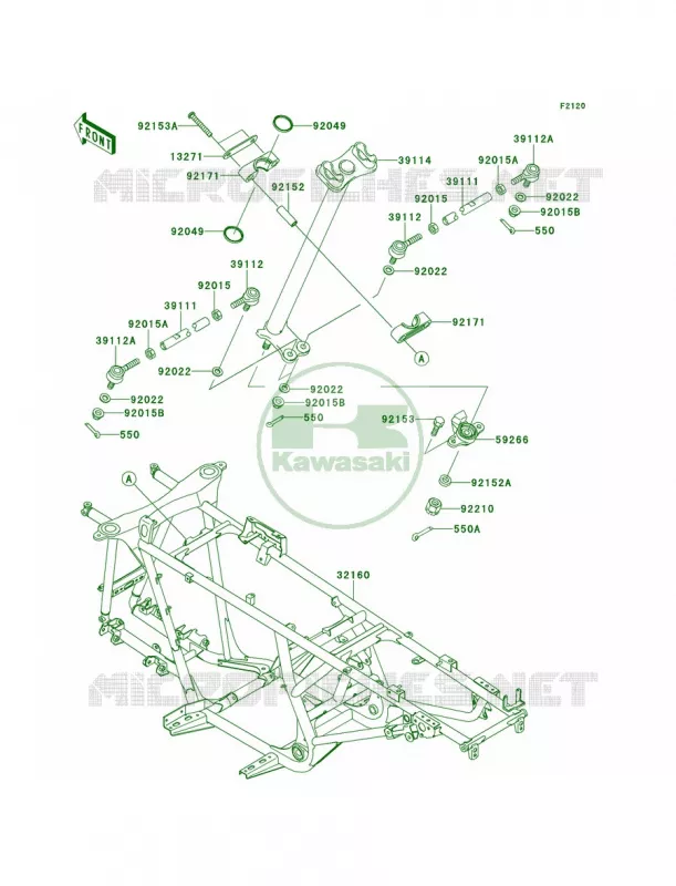 Frame Kawasaki QUAD 650 2011 Brute Force 650 4x4  KVF650DBF