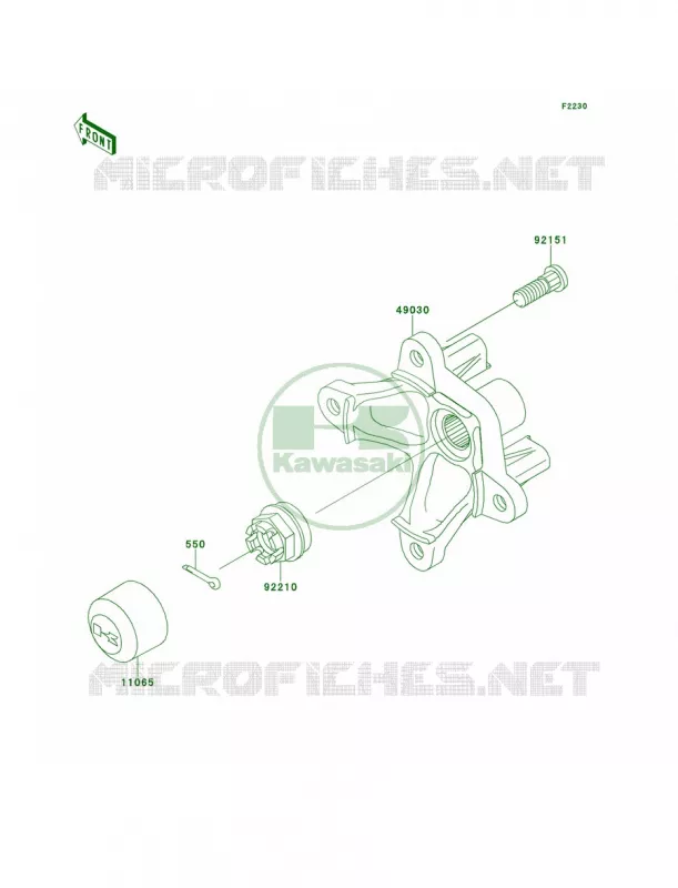 Front Hub Kawasaki QUAD 650 2011 Brute Force 650 4x4  KVF650DBF