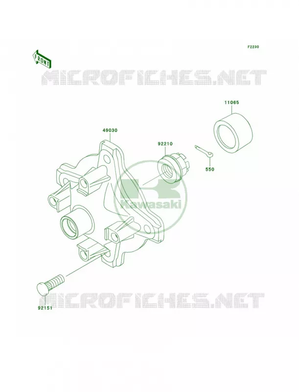 Front Hub Kawasaki QUAD 360 2010 Prairie 360 4X4  KVF360AAF