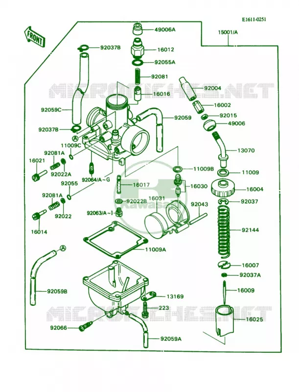 Carburetor Kawasaki MOTOS 80 1990 KD80  KD80-N3