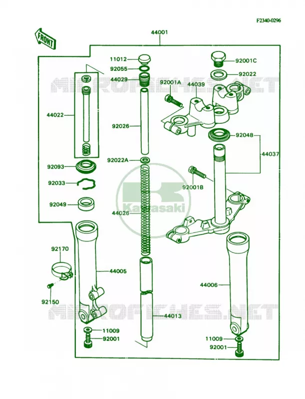 Front Fork Kawasaki MOTOS 80 1990 KD80  KD80-N3
