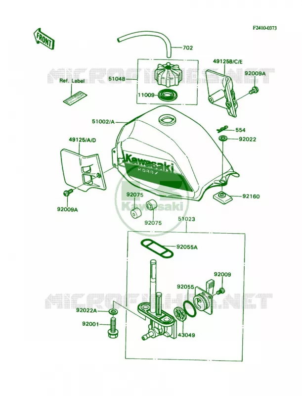 Fuel Tank Kawasaki MOTOS 80 1990 KD80  KD80-N3