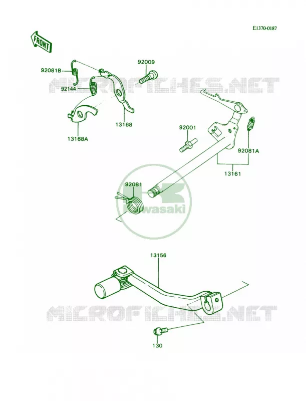 Gear Change Mechanism Kawasaki MOTOS 80 1990 KD80  KD80-N3