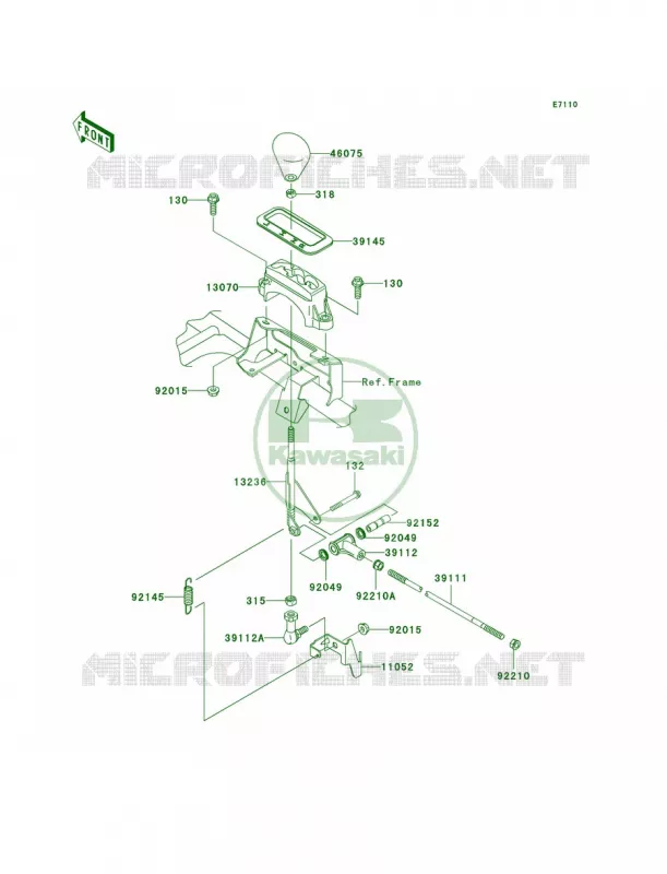 Control Kawasaki QUAD 650 2010 Brute Force 650 4x4  KVF650DAF