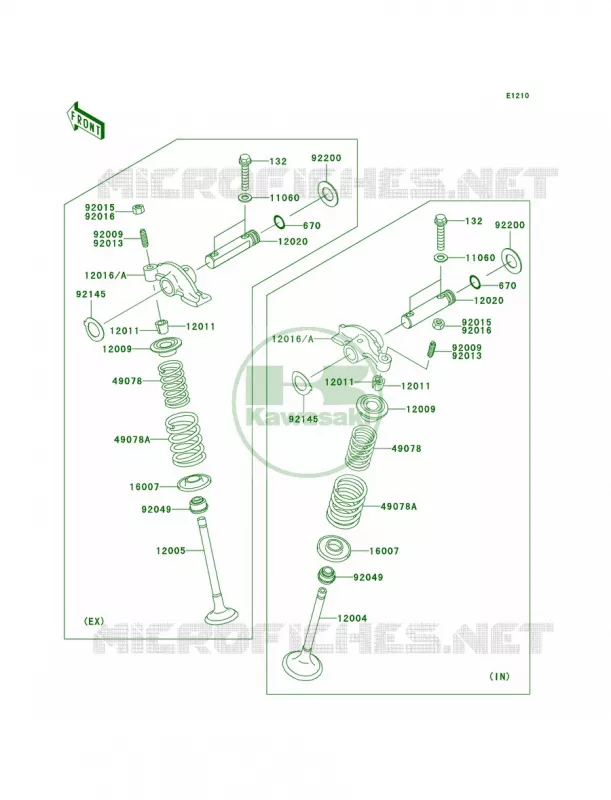 Valves Kawasaki QUAD 360 2010 Prairie 360 4X4 Realtree APG HD  KVF360CAF