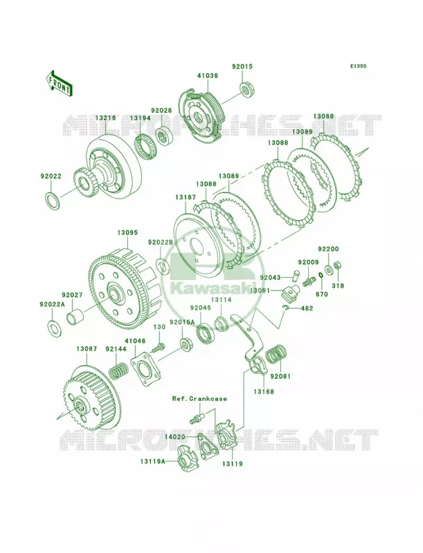 Clutch Kawasaki QUAD 250 2009 Bayou 250  KLF250A9F