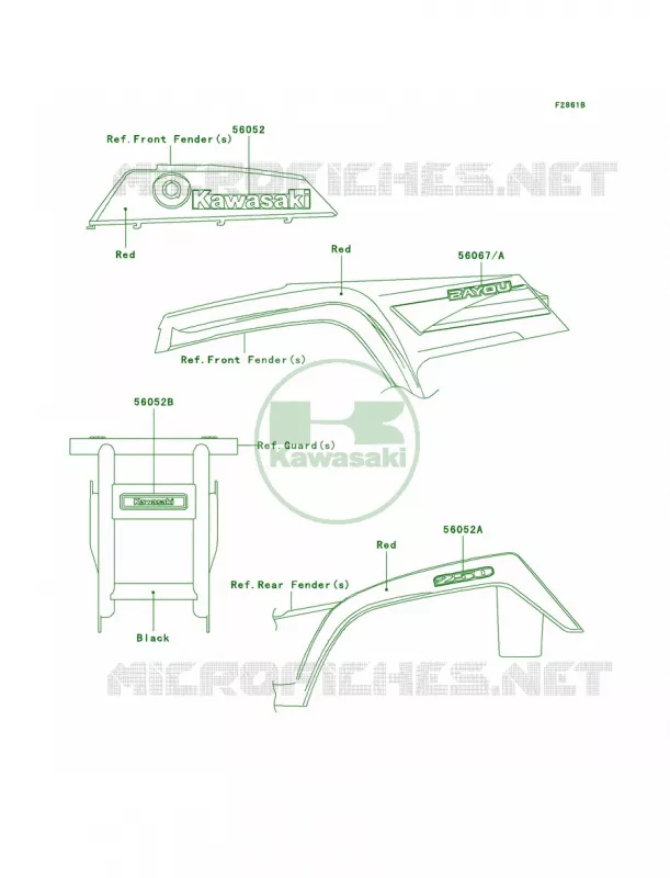 DecalsRedA7F Kawasaki QUAD 250 2009 Bayou 250  KLF250A9F