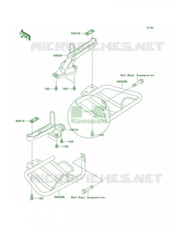 Footrests Kawasaki QUAD 250 2009 Bayou 250  KLF250A9F