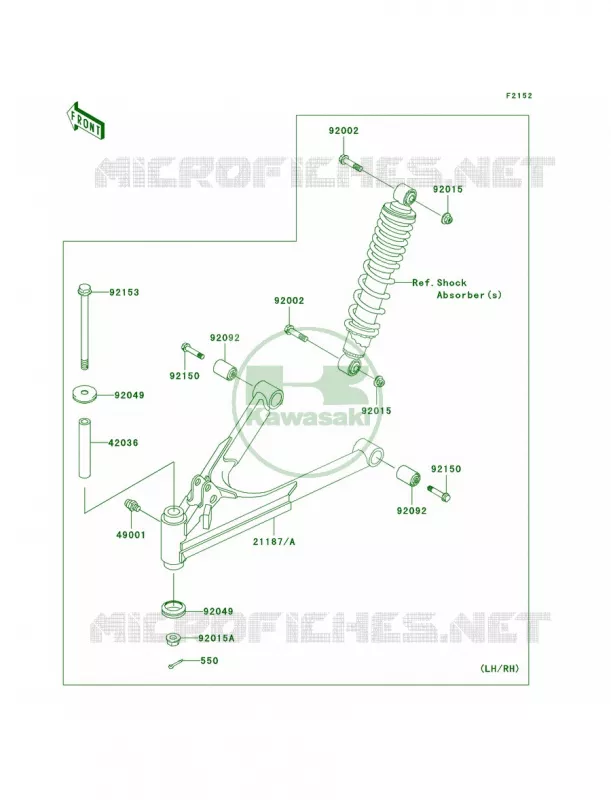 Front Suspension Kawasaki QUAD 250 2009 Bayou 250  KLF250A9F