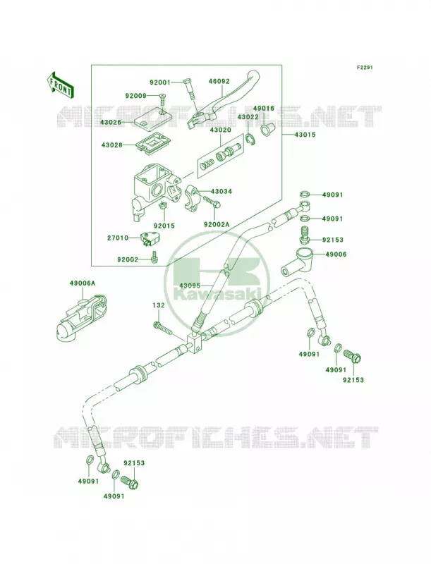 Front Master Cylinder Kawasaki QUAD 360 2009 Prairie 360 4X4  KVF360A9F