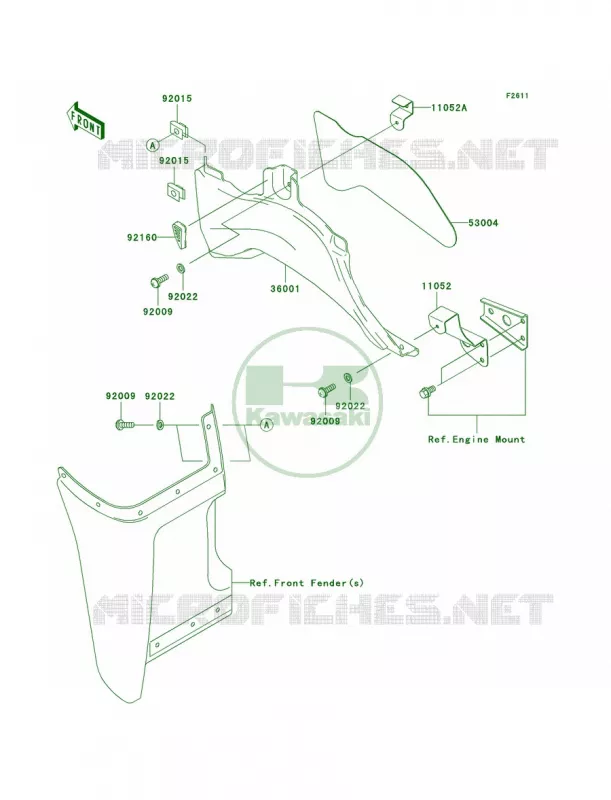 Side Covers Kawasaki QUAD 360 2009 Prairie 360 4X4  KVF360A9F